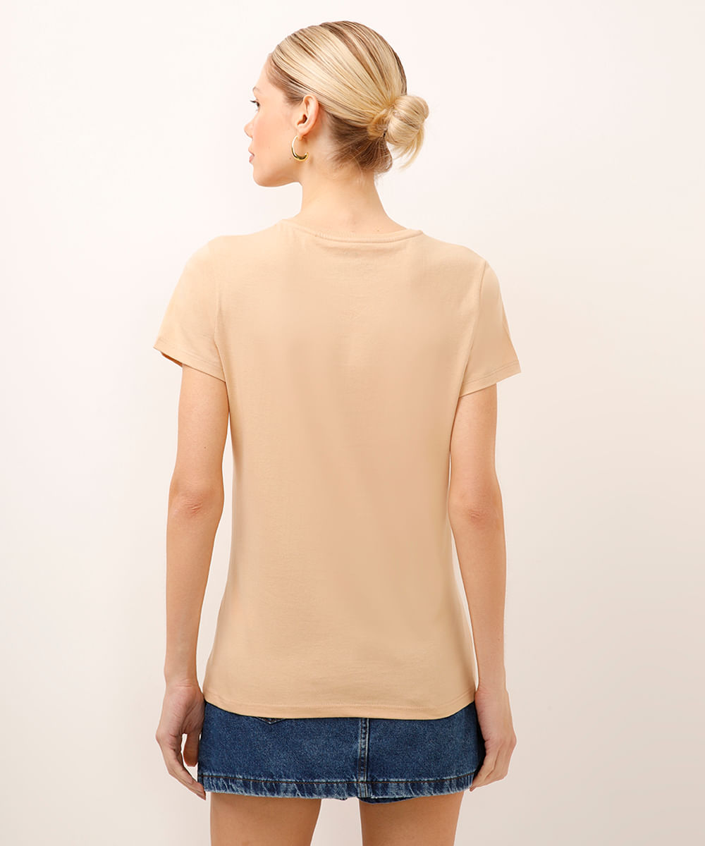 camiseta de algodão garfield bege