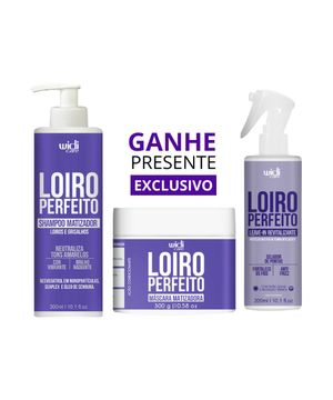 Kit Widi Care Loiro Perfeito Shampoo Matizador 300ml  Máscara Matizadora 300g  Leave In 200ml  Presente Exclusivo