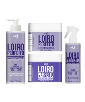 Kit Widi Care Loiro Perfeito Shampoo Revitalizante 300ml  Máscara Matizadora 300g  Máscara Revitalizante  Leave-In