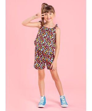 Kit 5 peças verão infantil menina - 2 conjuntos e 1 vestido Molekada Oncinhas Divertidas