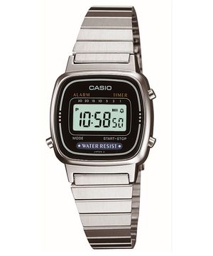 relógio casio digital la670wa 1df prateado