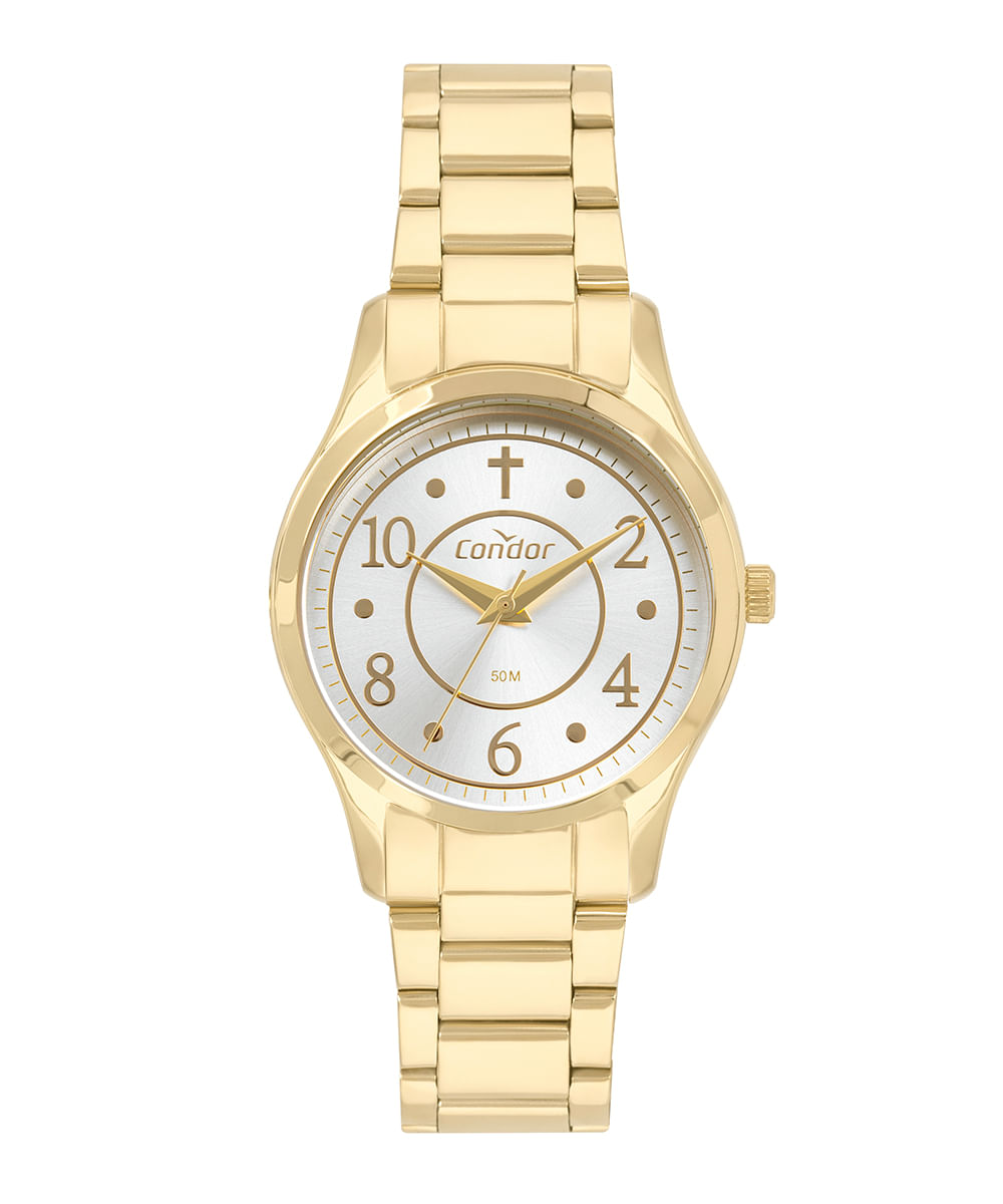 relógio condor analógico copc21jmx k4k dourado