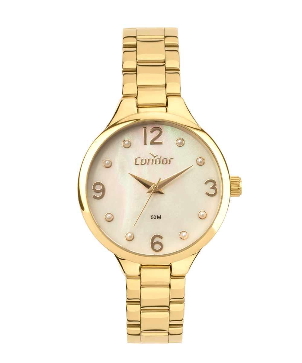 relógio condor analógico co2036mws k4x dourado