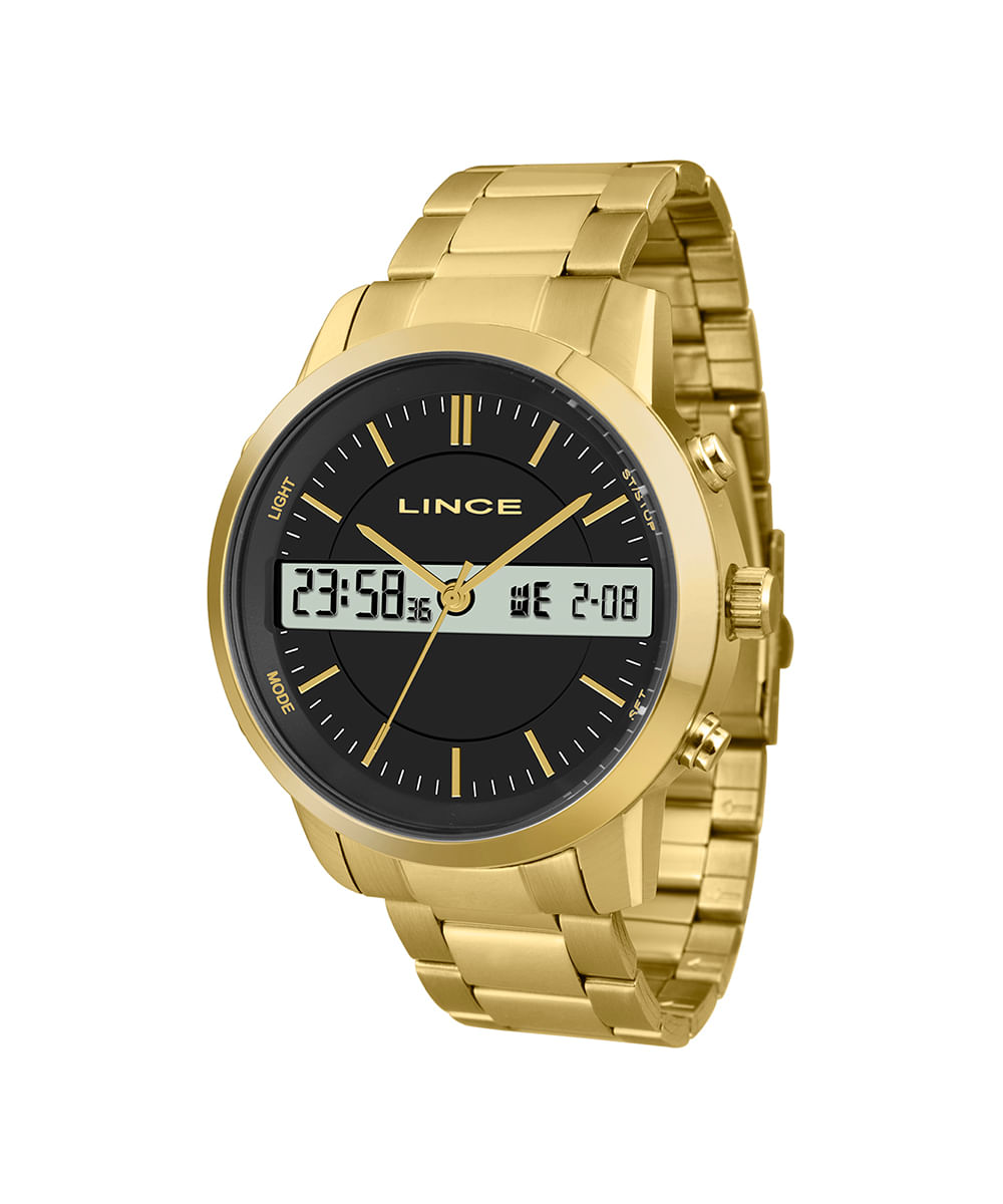 relógio lince analógico digital mag4489l p1kx dourado