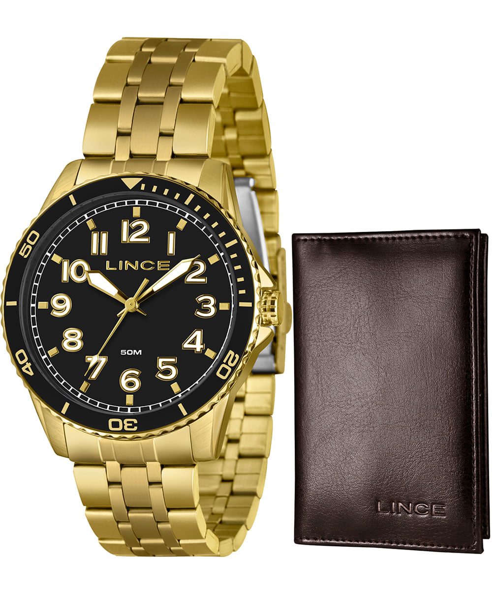 relógio lince analógico mrgm008l46 k0azp2kx dourado