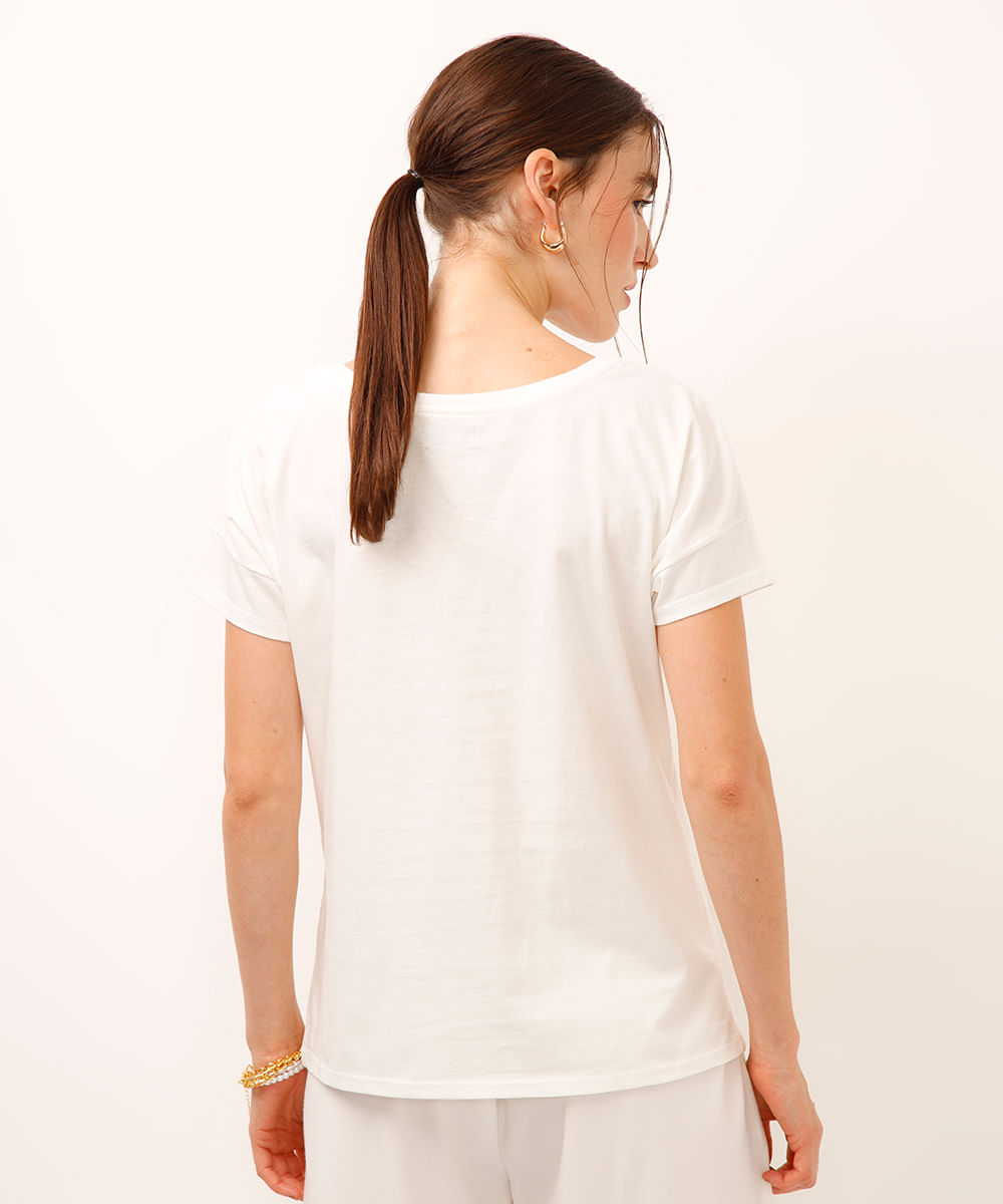 camiseta de algodão animal print off white