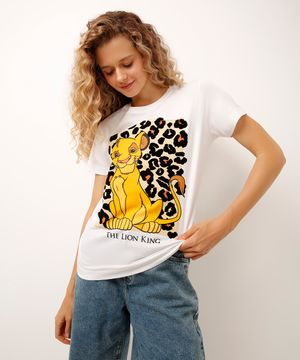 camiseta de algodão simba off white