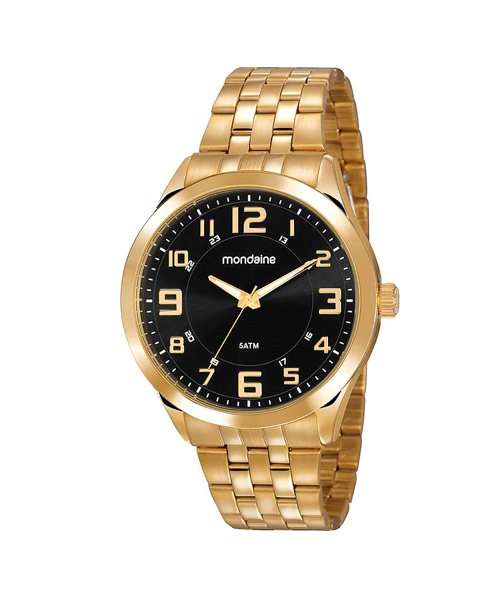 relógio mondaine analógico 99421gpmvde2ks dourado