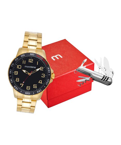 relógio mondaine analógico 99731gpmvde1k dourado