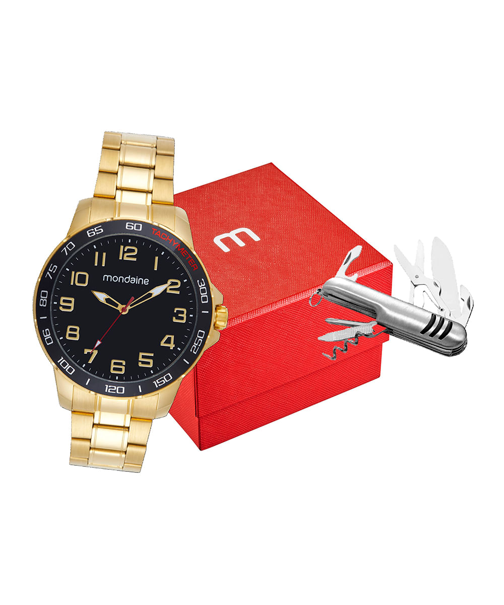 relógio mondaine analógico 99731gpmvde1k dourado
