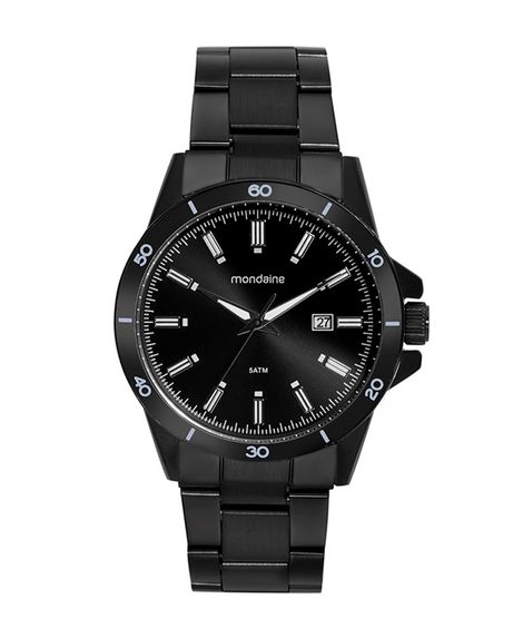 relógio mondaine analógico calendário 99737gpmvpe1kb preto