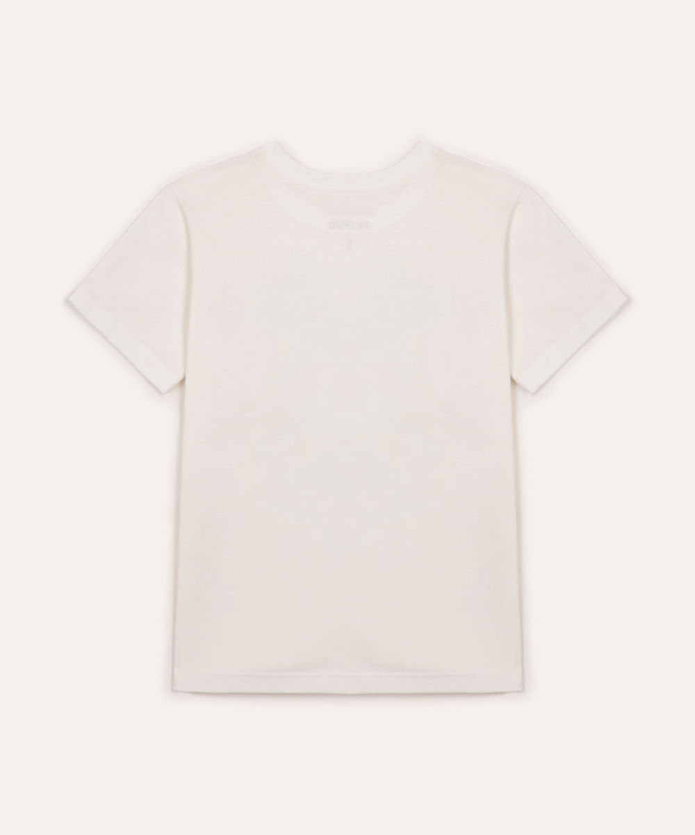 camiseta infantil de algodão capivara off white