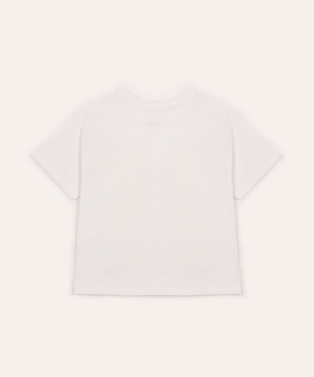 camiseta infantil de algodão capivaras com glitter off white