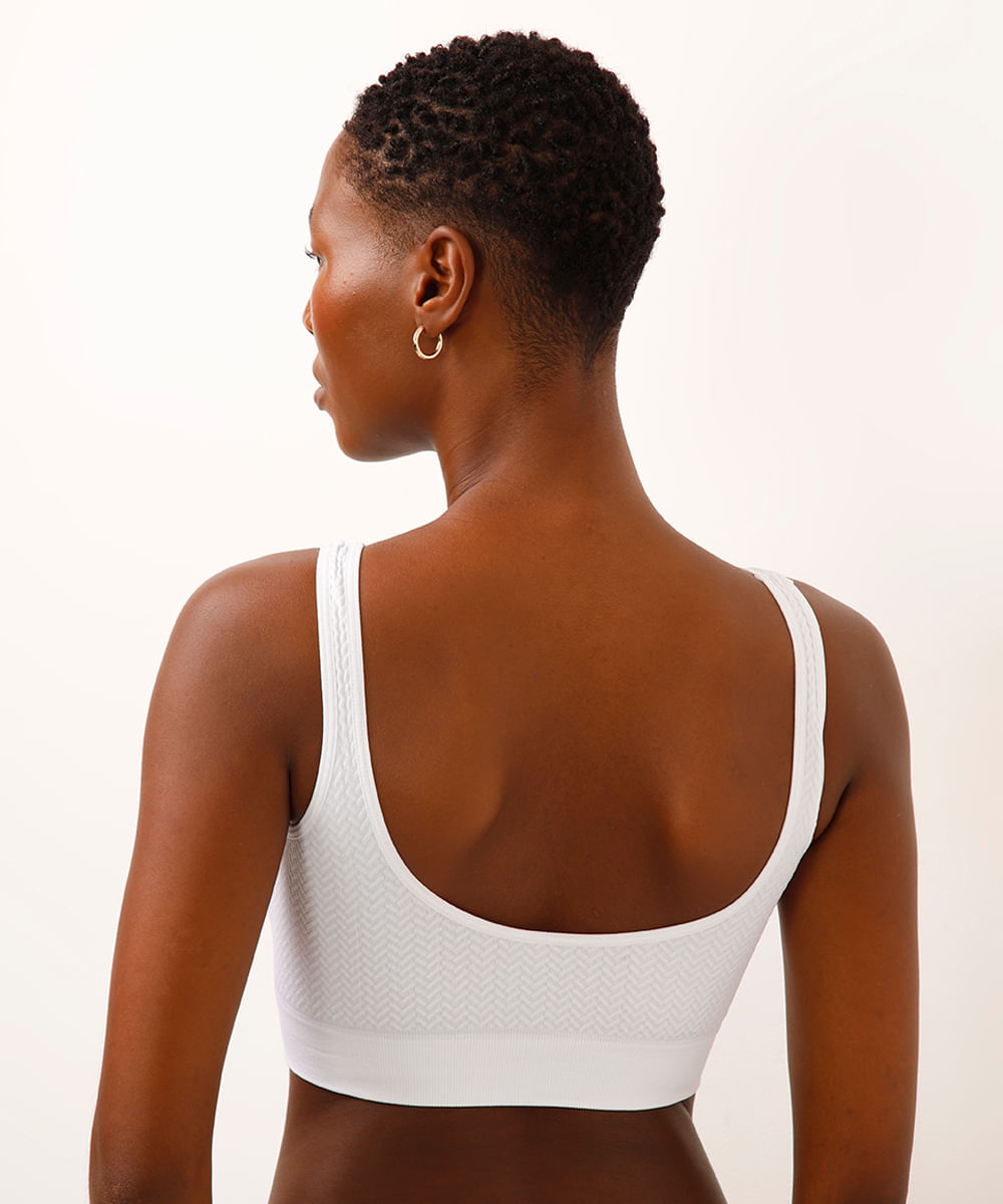 top texturizado sem costura delrio branco