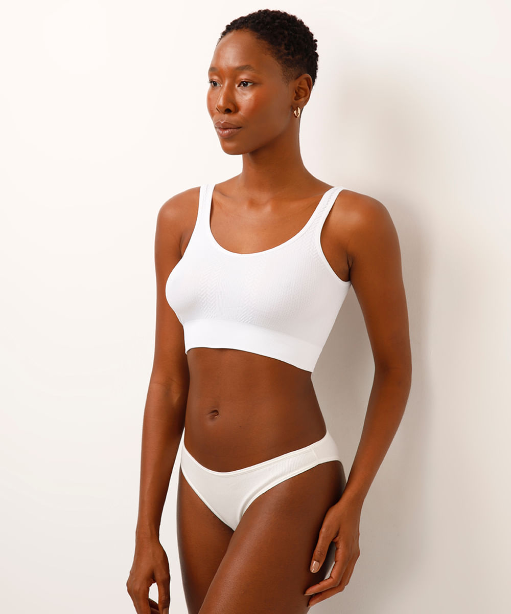 top texturizado sem costura delrio branco