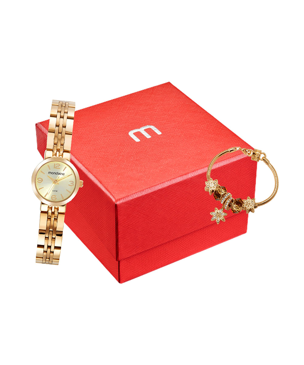 relógio mondaine analógico 32690lpmvde1kb dourado