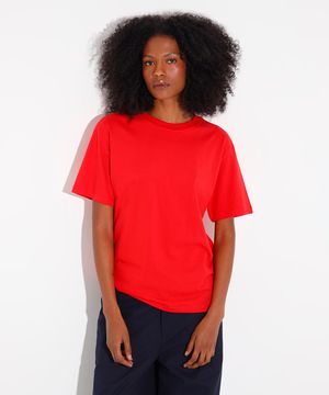 camiseta básica de algodão mindset - vermelho