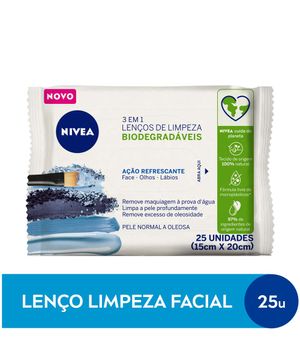 Lenços De Limpeza Facial Demaquilantes NIVEA - 3 em 1 Ação Refrescante