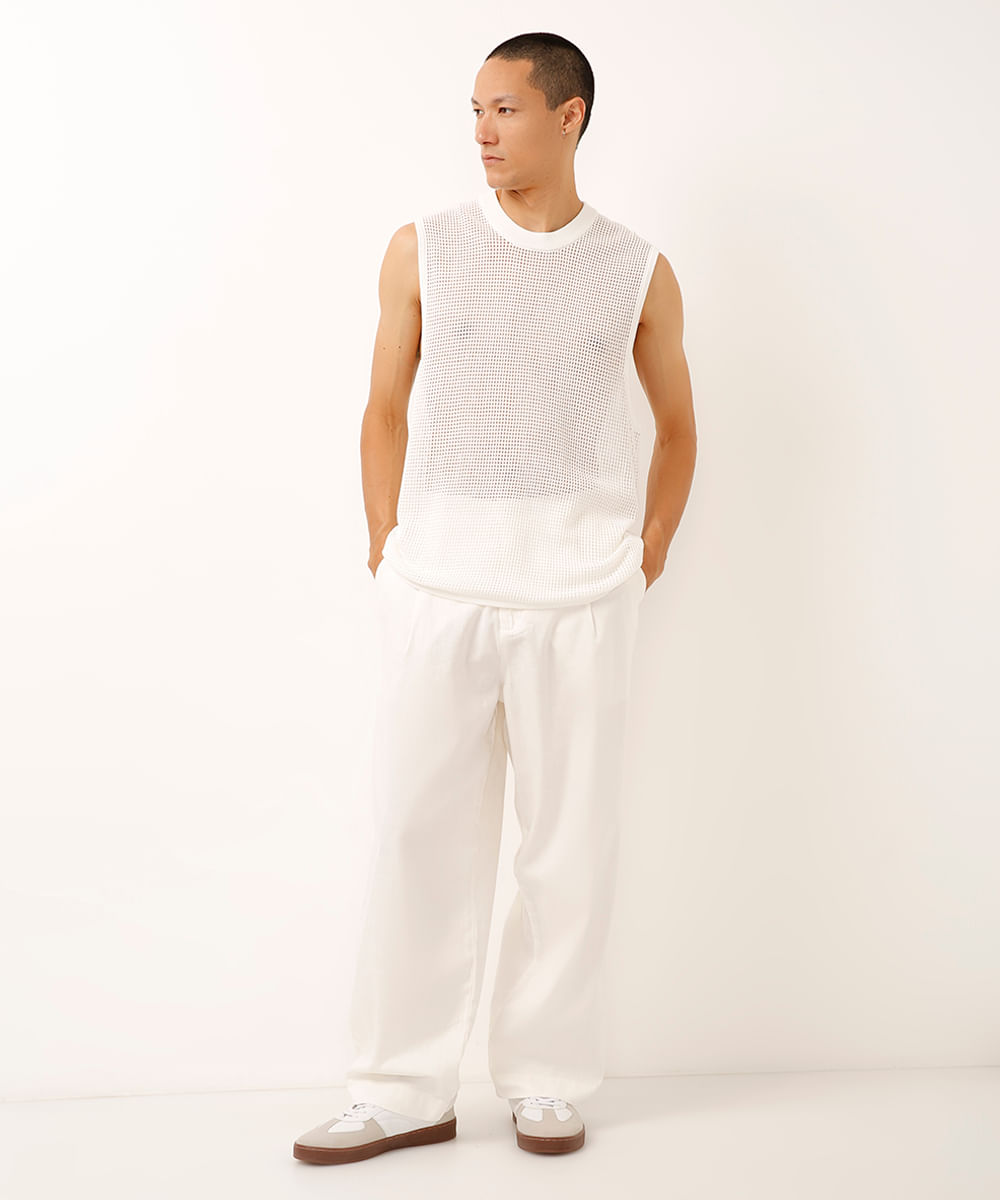 regata machão de tricot off white