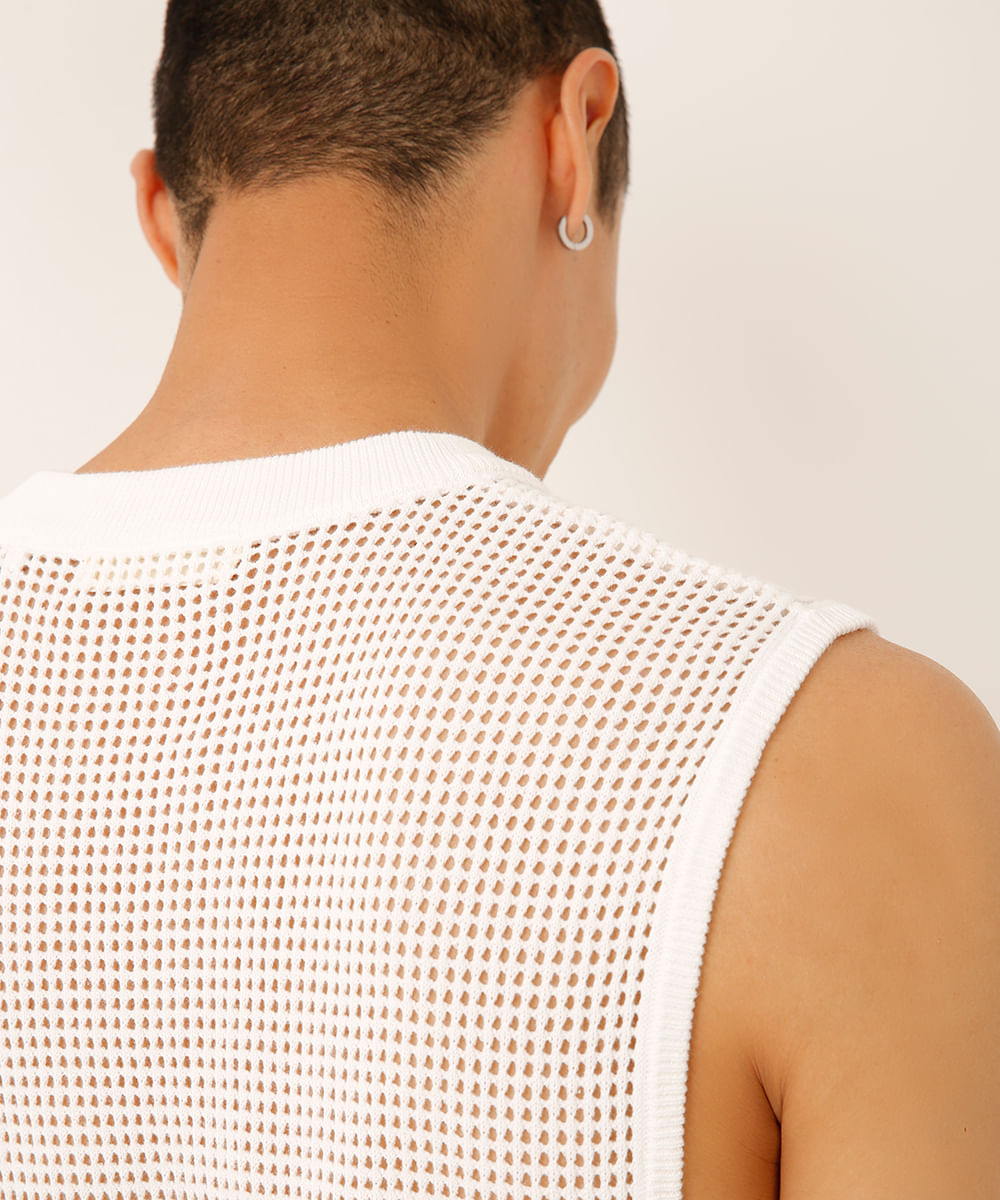 regata machão de tricot off white