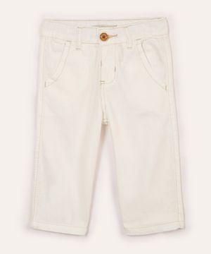 calça infantil de algodão off white