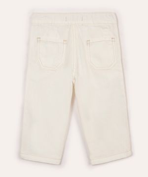 calça infantil de algodão off white