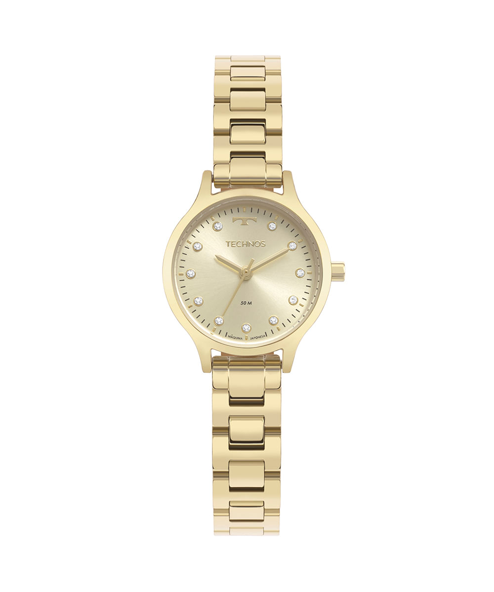 relógio technos analógico gl32aj 1x dourado