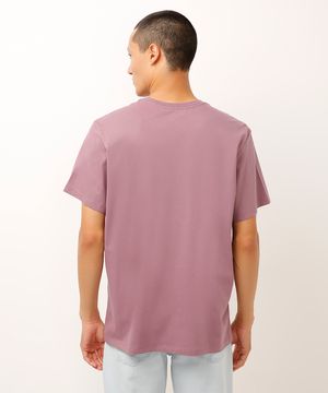 camiseta de algodão básica manga curta - roxo claro