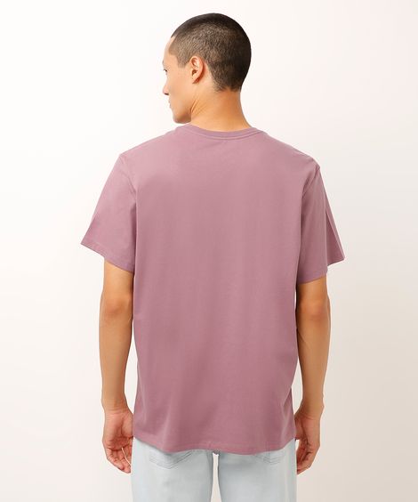 camiseta masculina de algodão básica manga curta roxa