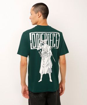 camiseta relaxed de algodão one piece verde