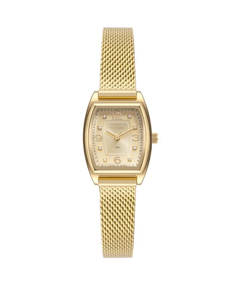 relógio technos analógico 2035mzw 1d dourado