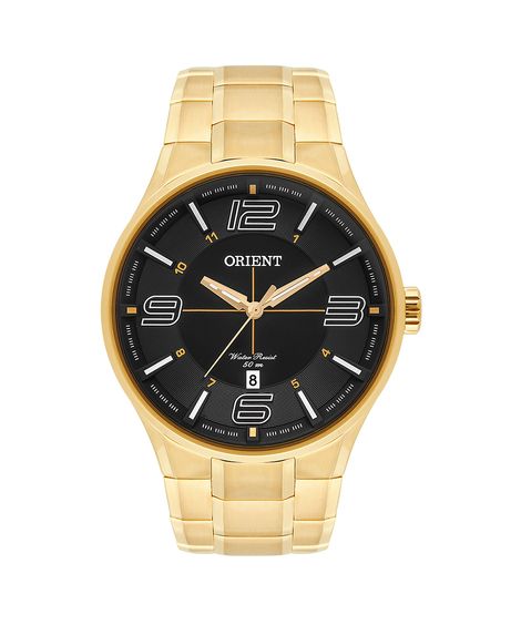 relógio orient analógico calendário mgss1136 p2kx dourado