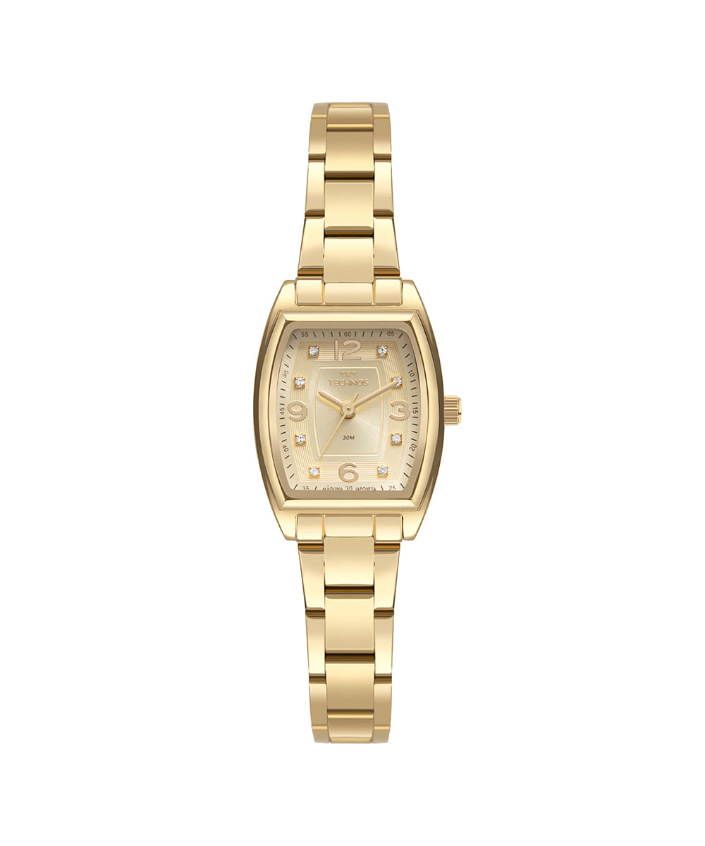 relógio technos analógico 2035mxp 1d dourado