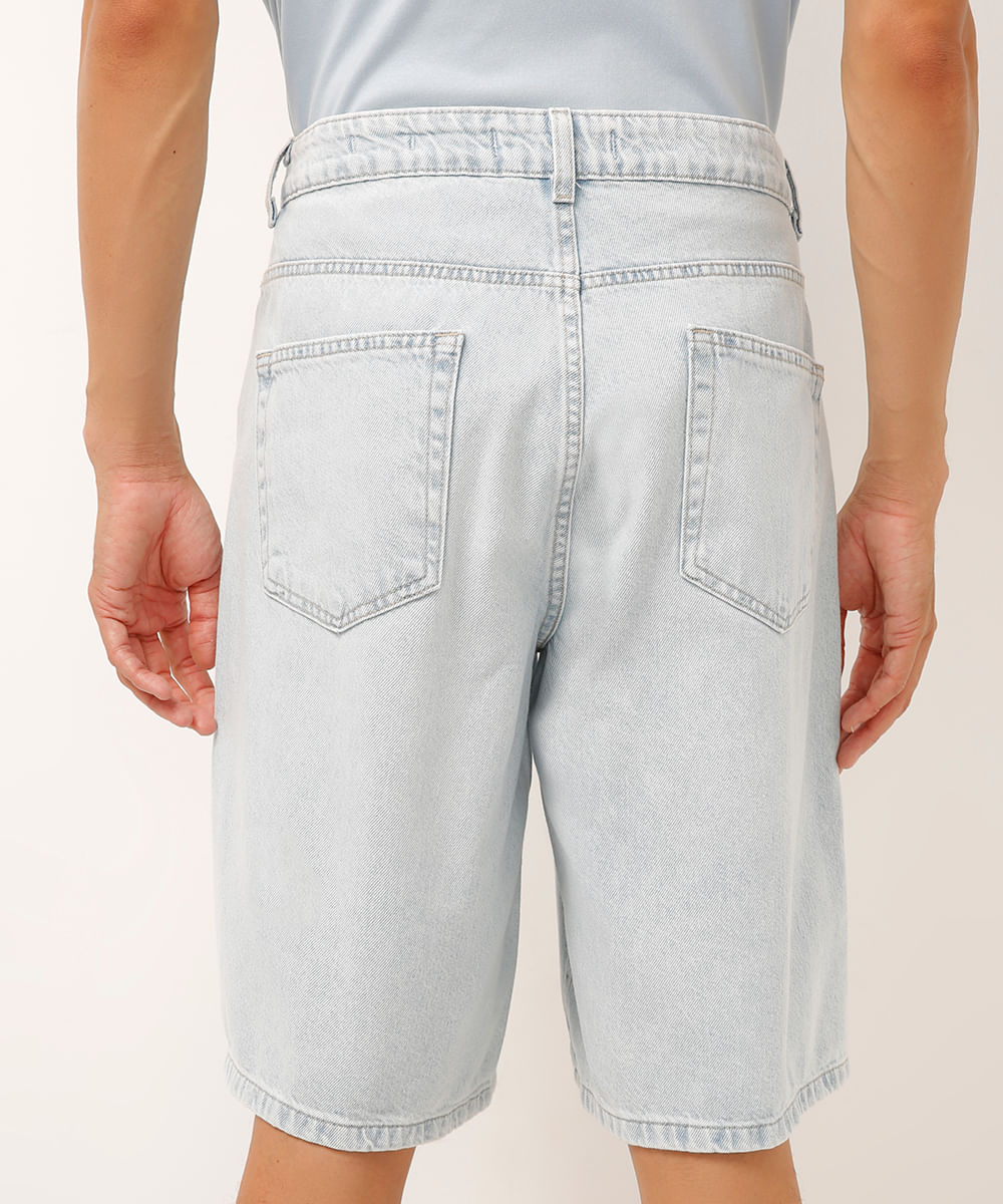 bermuda baggy jeans azul