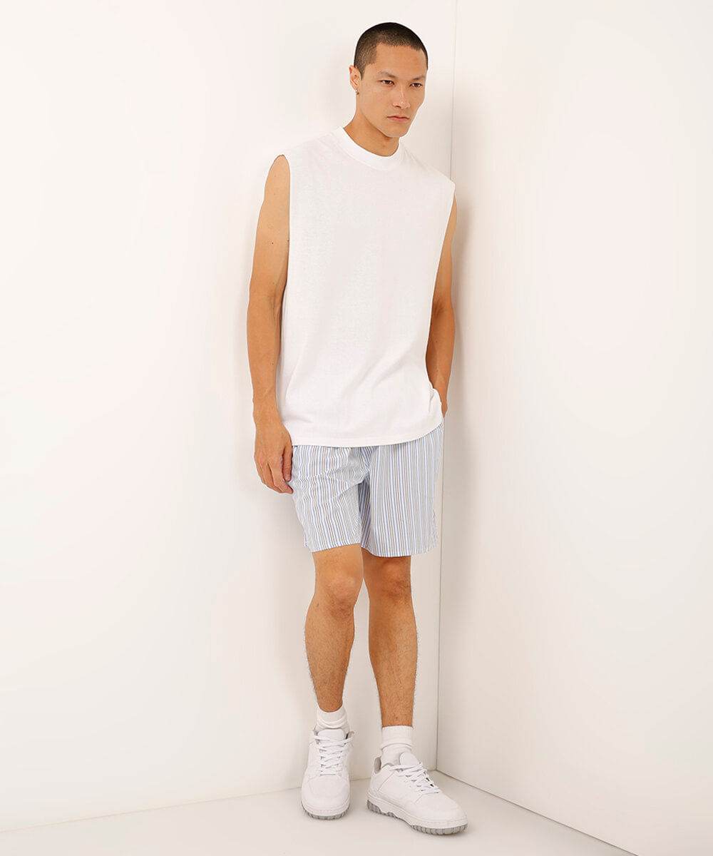 regata machão de algodão texturizada branco