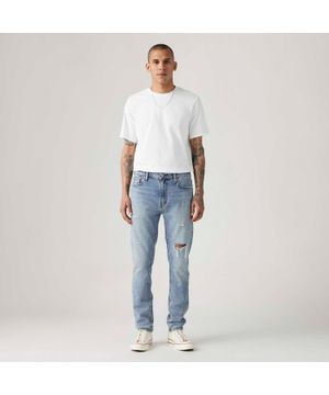 Calça Jeans Levis 510 Skinny Lavagem Clara com Rasgos Azul