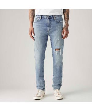 Calça Jeans Levis 510 Skinny Lavagem Clara com Rasgos Azul