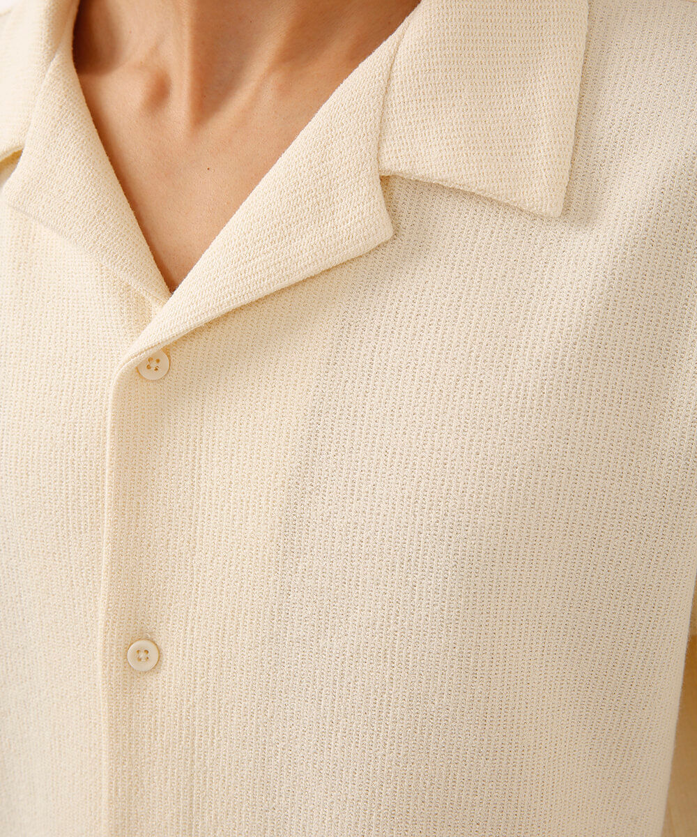 camisa de tricot manga curta off white