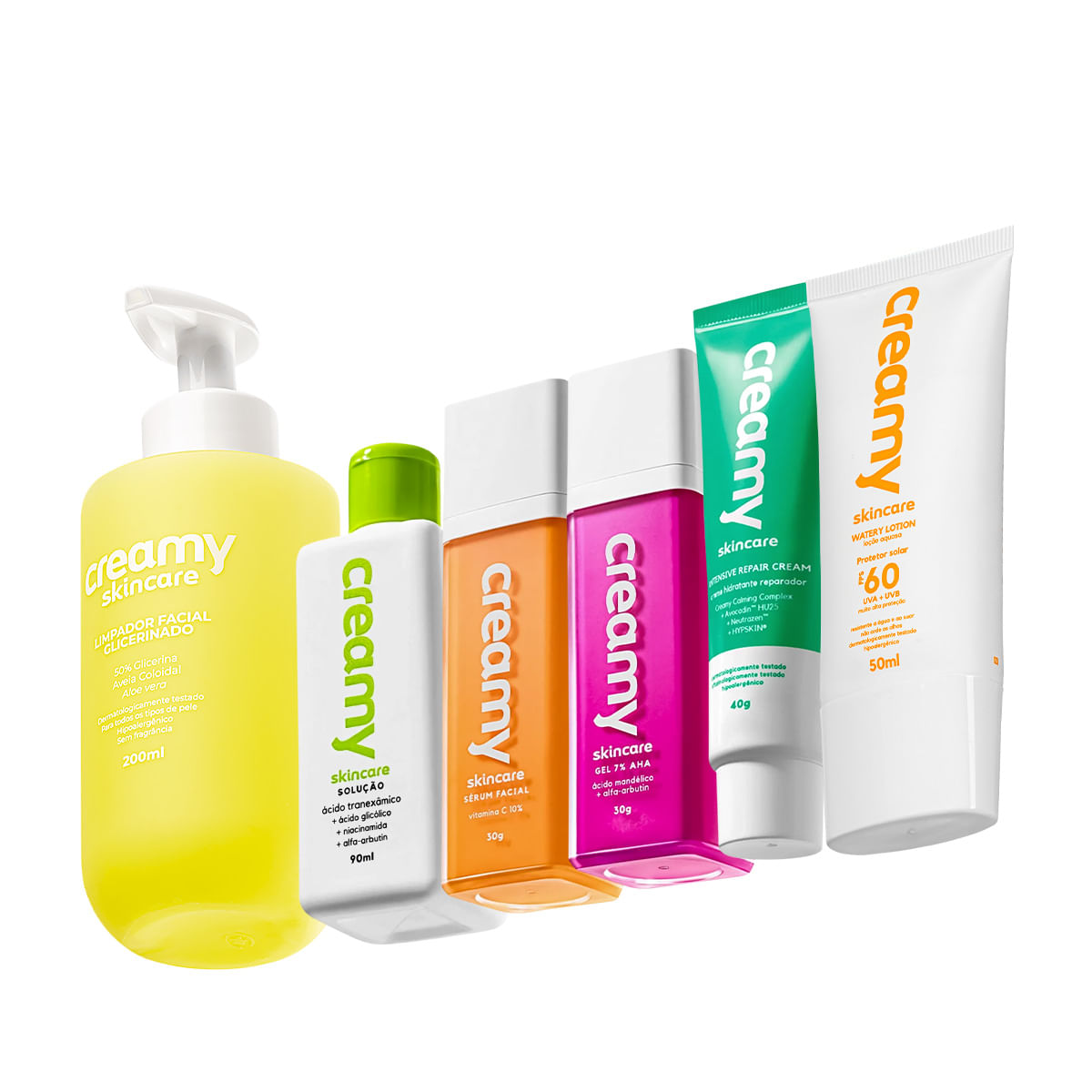 Kit Creamy Skincare Rotina Antimanchas para Peles Reativa e Sensíveis 6 Produtos