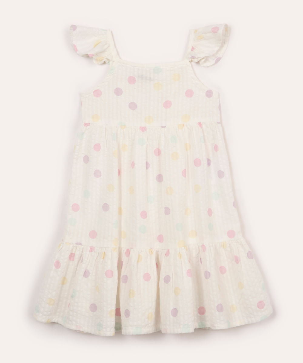 vestido infantil de algodão poá colorido