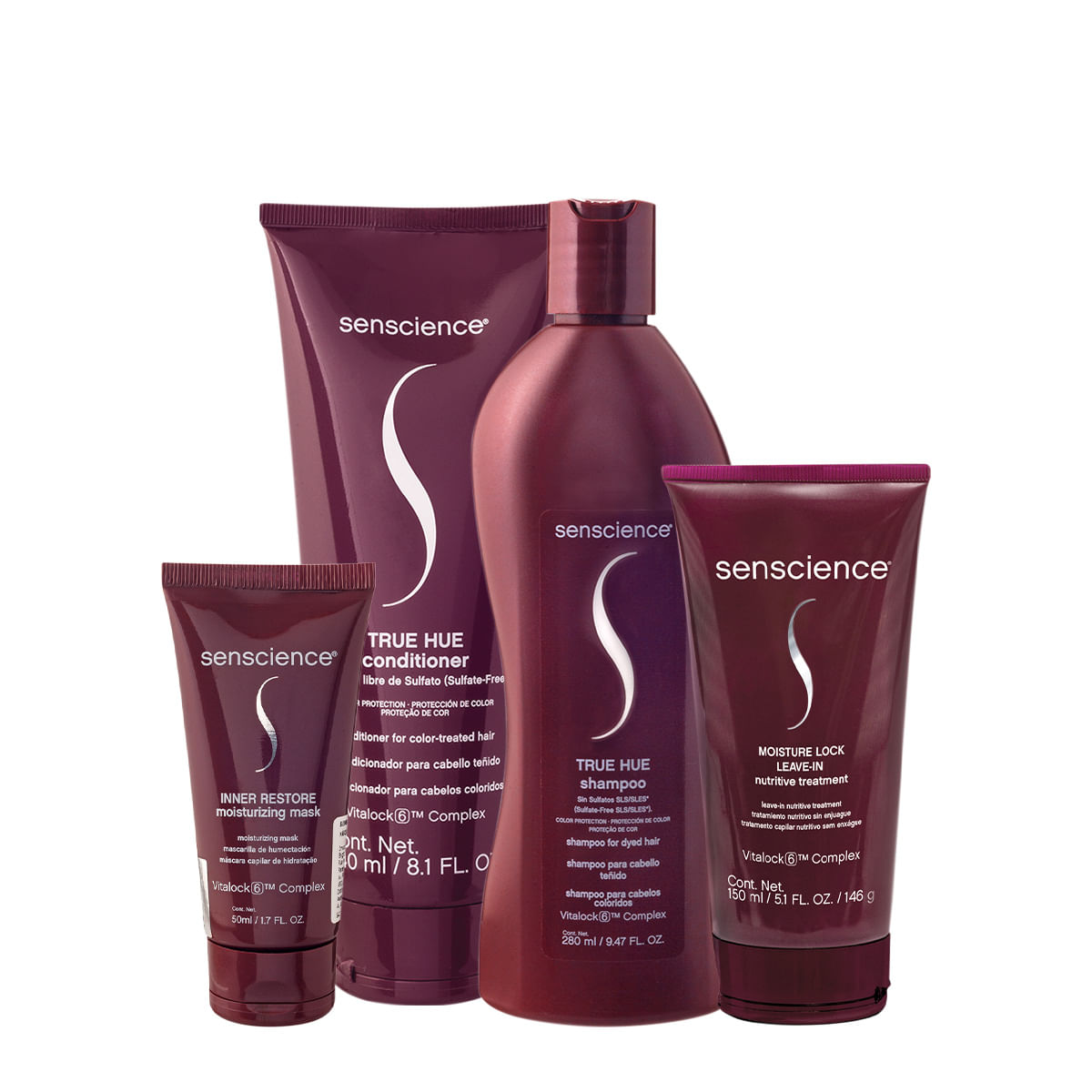 Kit Senscience True Hue Inner Moisture Home Care Leave - in 4 produtos