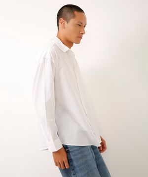 camisa oversized de algodão off white