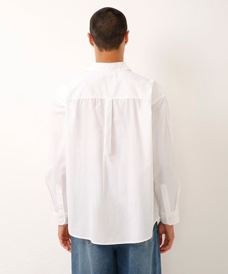 camisa oversized de algodão off white