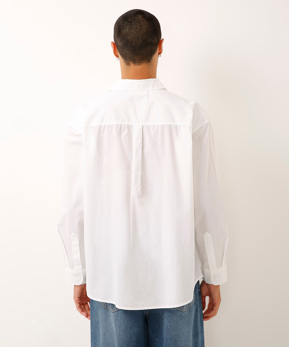 camisa oversized de algodão off white
