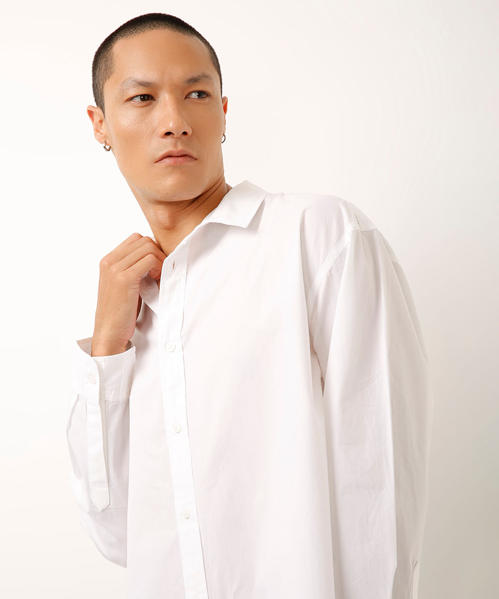 camisa oversized de algodão off white