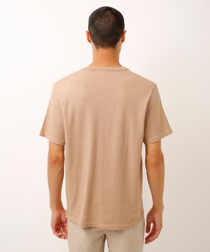 camiseta relaxed de tricot manga curta bege