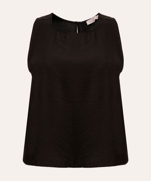 regata de viscose plus size preta