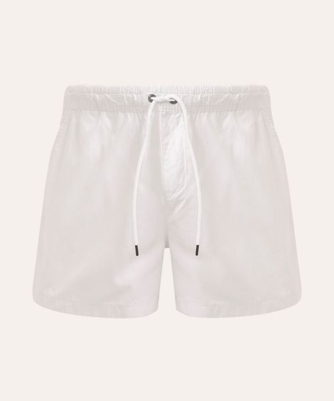 bermuda de sarja plus size com cordão preta - branco