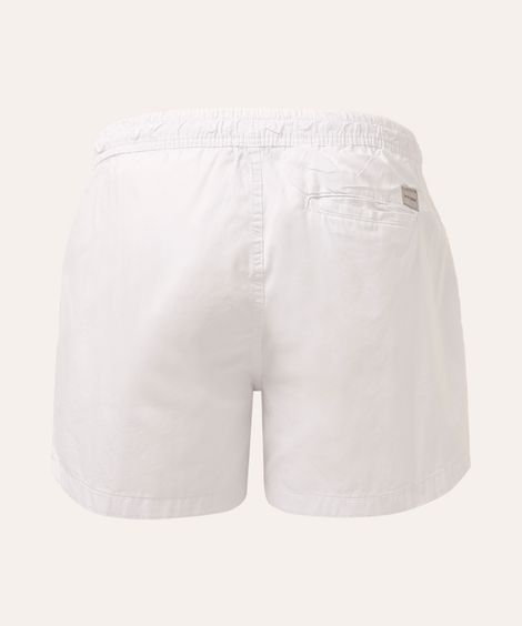 bermuda de sarja plus size com cordão preta - branco