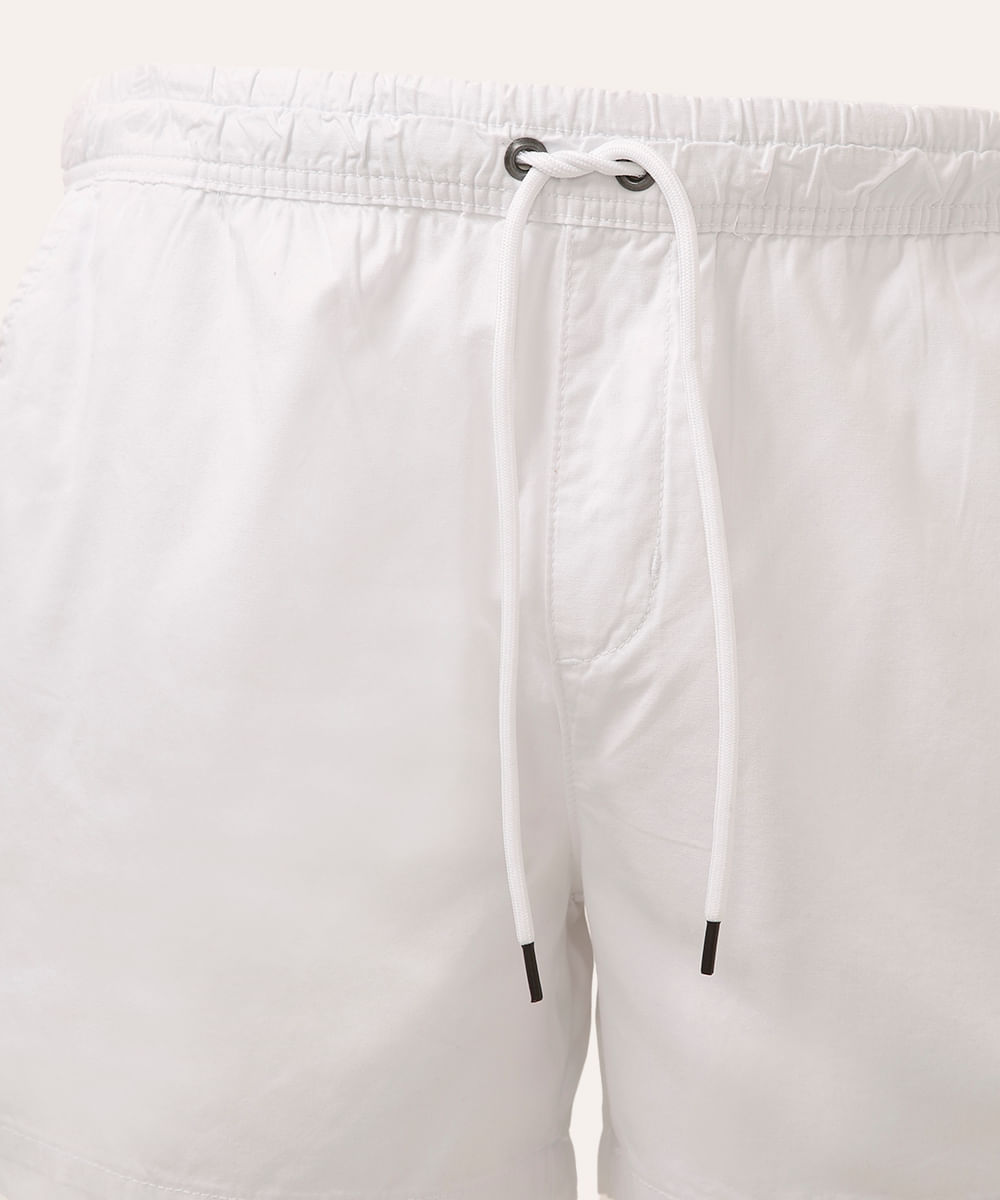 bermuda de sarja plus size com cordão preta - branco